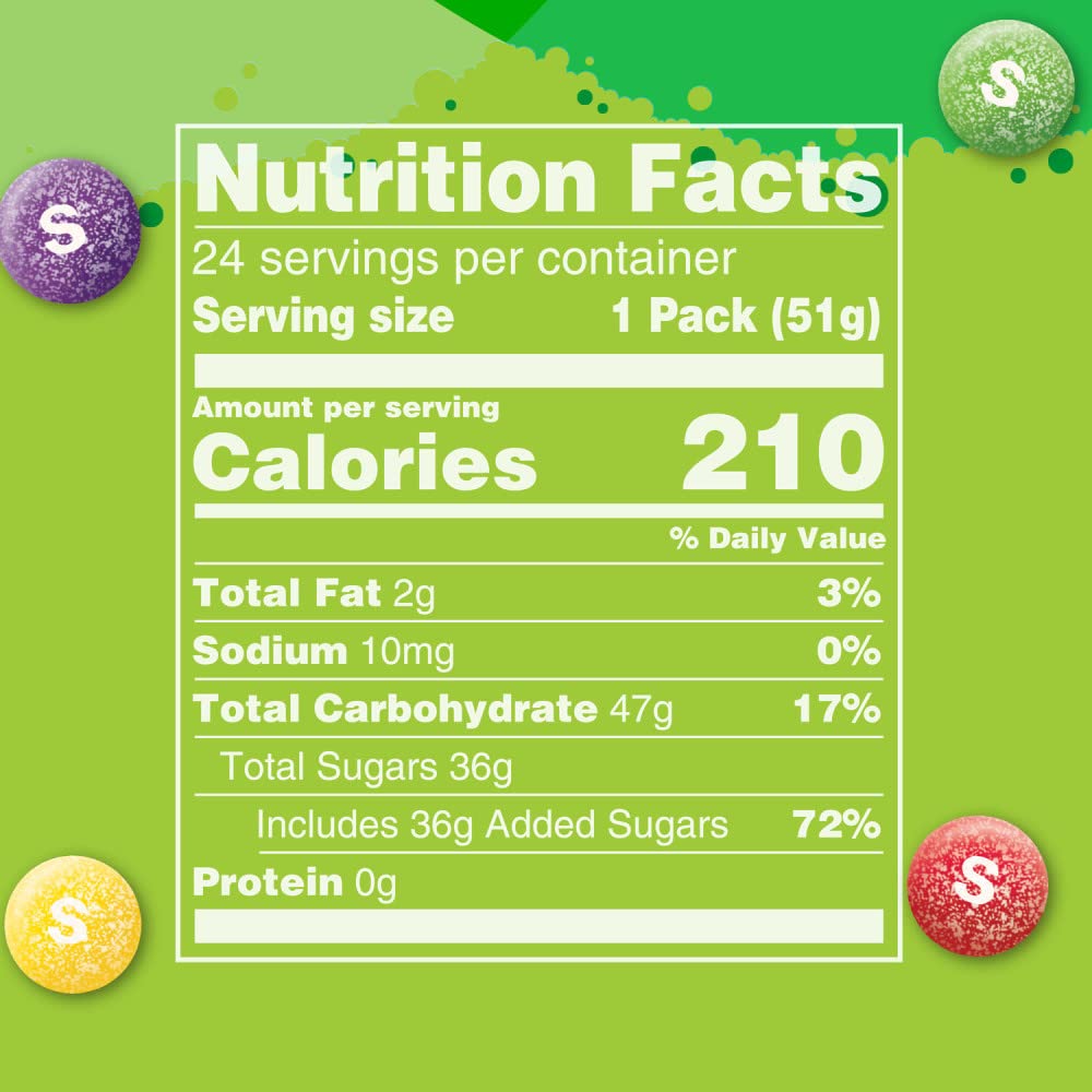 SKITTLES Sour Chewy Candy Bulk Pack, 1.8 oz (24 Full Size Packs)