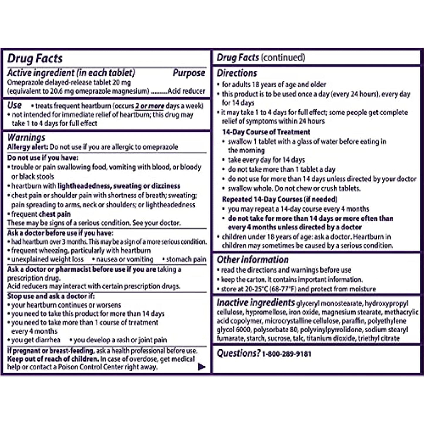 Prilosec OTC Acid Reducer, Delayed-Release Tablets, 42 Count