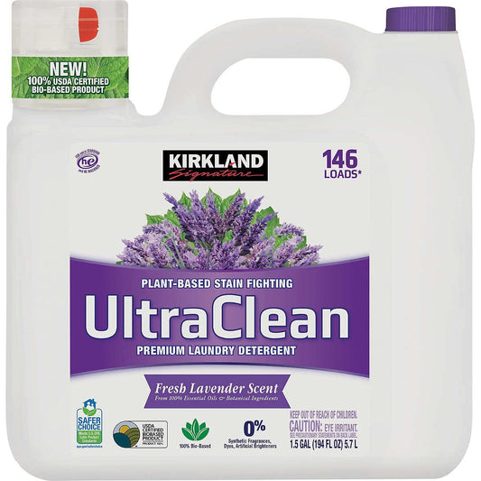 Kirkland Signature Ultra Clean HE Plant-Based Laundry Detergent, Lavender, 194Oz
