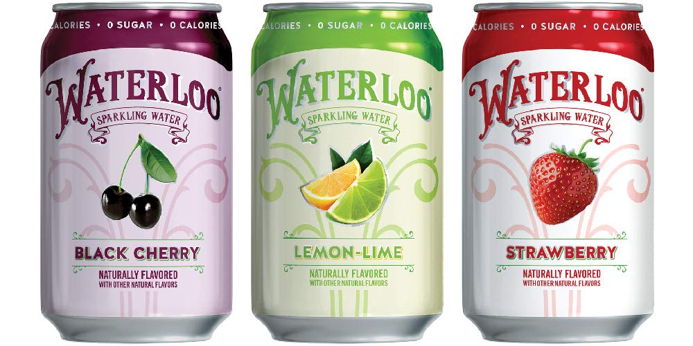 Waterloo Sparkling Water Variety Pack, 12 Fl Oz Cans, Pack of 24, 8 x Black Cherry, 8 x Lemon-Lime, 8 x Strawberry | Zero Calories | Zero Sugar or Artificial Sweeteners | Zero Sodium