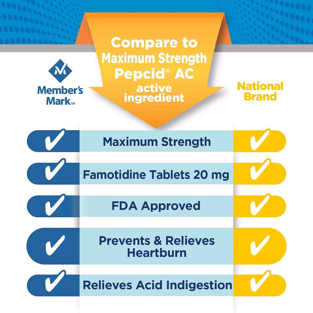 Member?s Mark Acid-Pep Famotidine Tablets, 20 mg (100 ct, 2pk.)