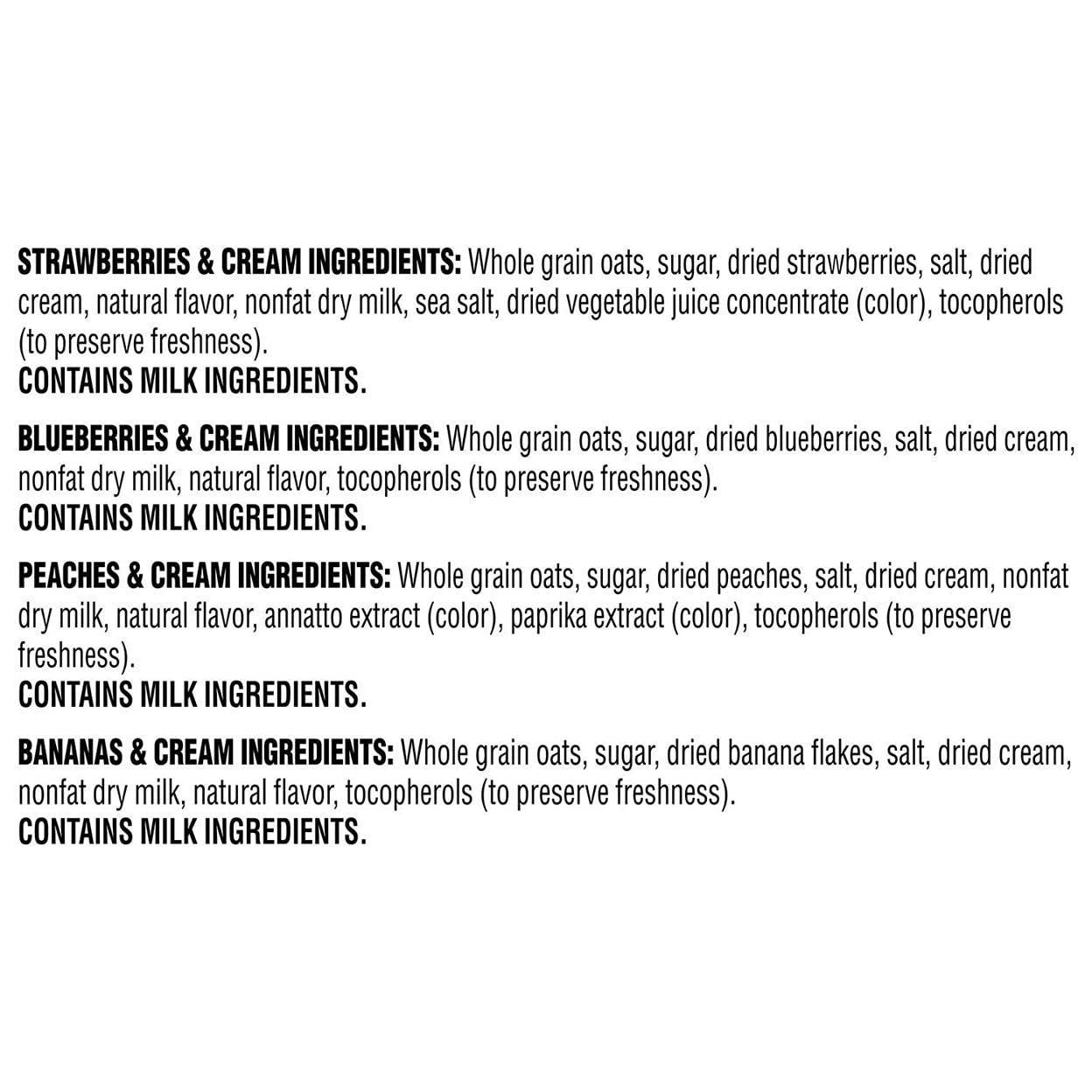 Quaker Instant Oatmeal Fruit & Cream, Variety Pack (40 Pk.) Net Wt 42.3 Oz