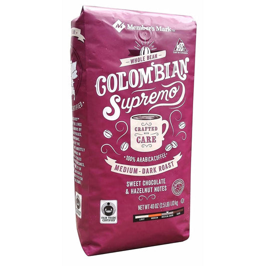 Member's Mark Whole Bean Colombian Supremo Coffee 2.5 Pound