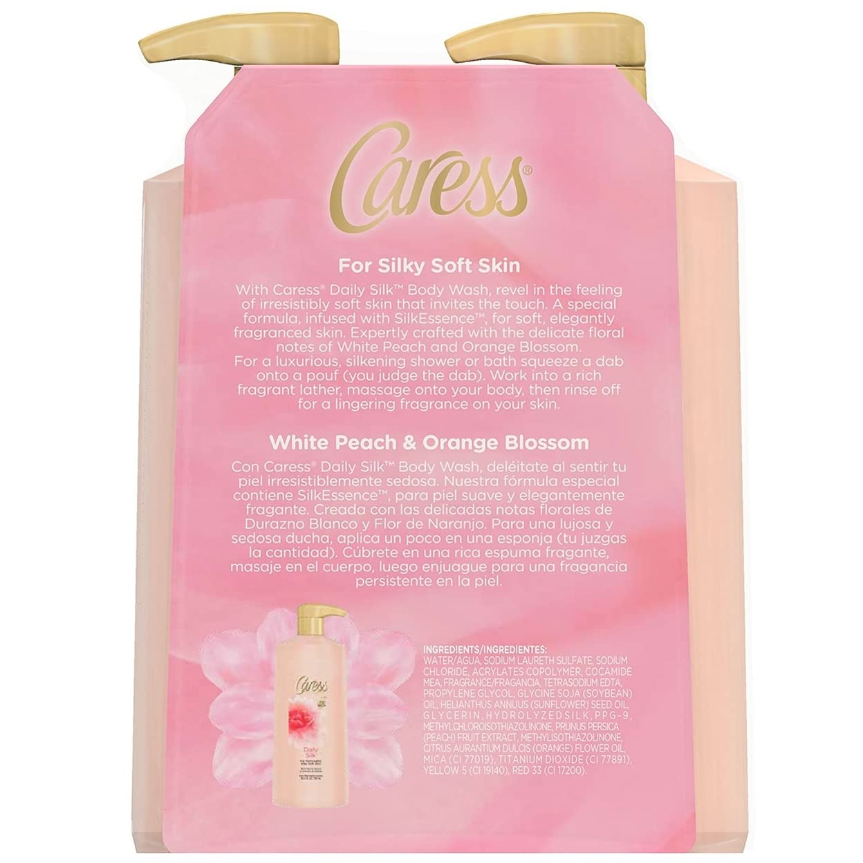 Caress Body Wash with Pump, Daily Silk, 25.4 oz (25.4 Oz, (Count of 2))