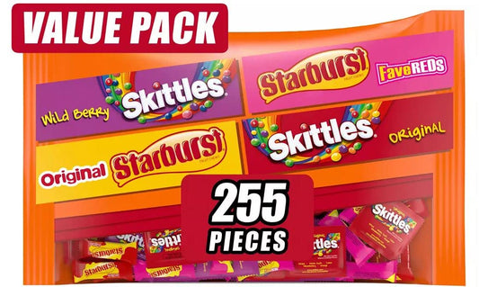 Skittles And Starburst Bite 250 Piece Candies Variety, 104.4 Ounce