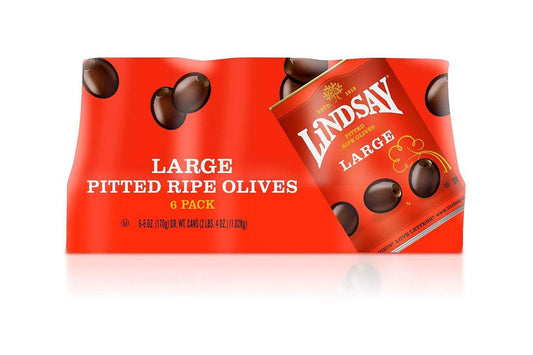 Lindsay Large Pitted Olives, 6 Ounce Cans (Pack of 6)