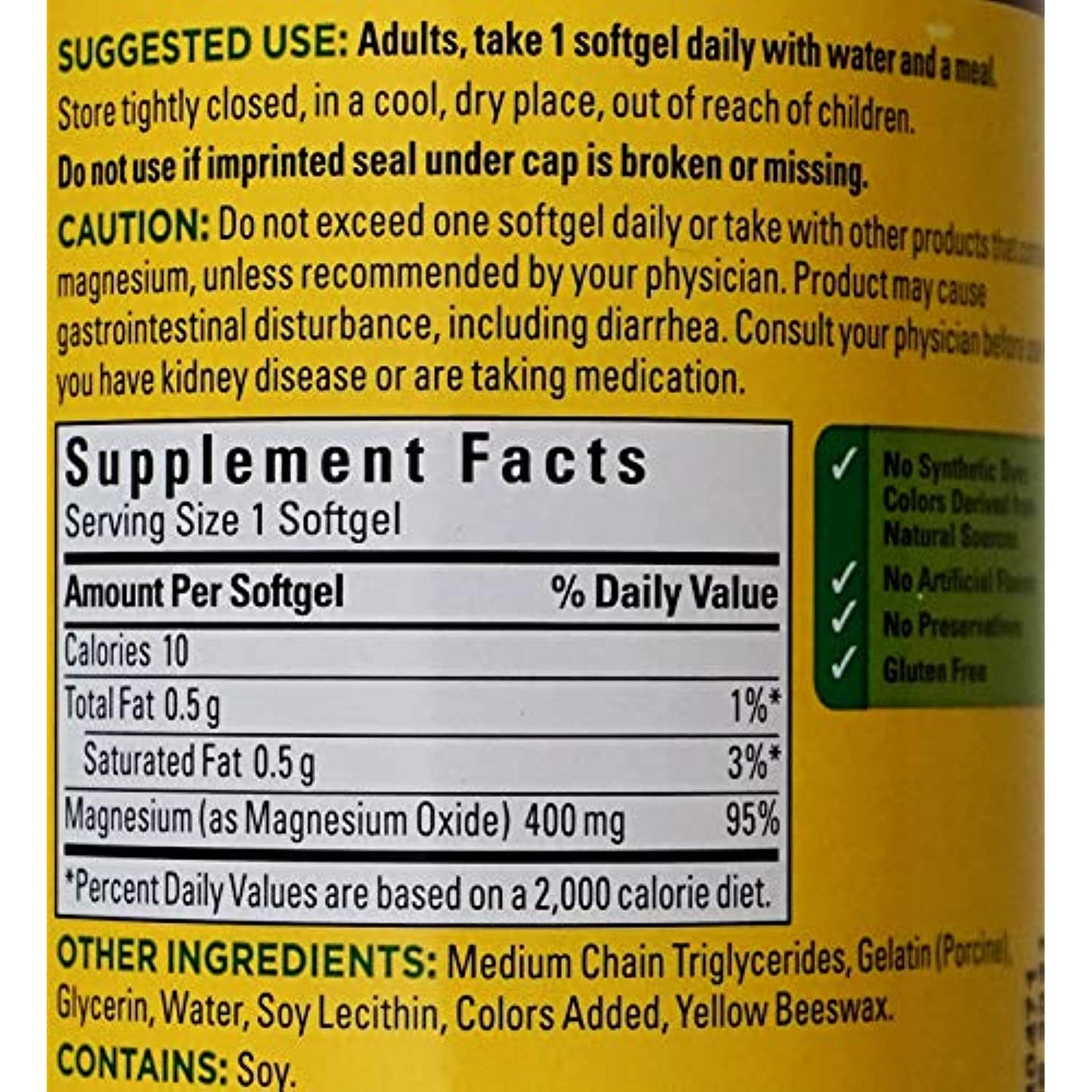 Nature Made Extra-Strength Magnesium 400mg, 180 Dietary Softgels