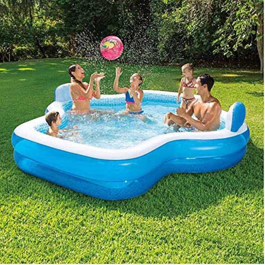 Members Mark Elegant Family Pool 10 Feet Long 2 Inflatable Seats with Backrests. Limited Edition