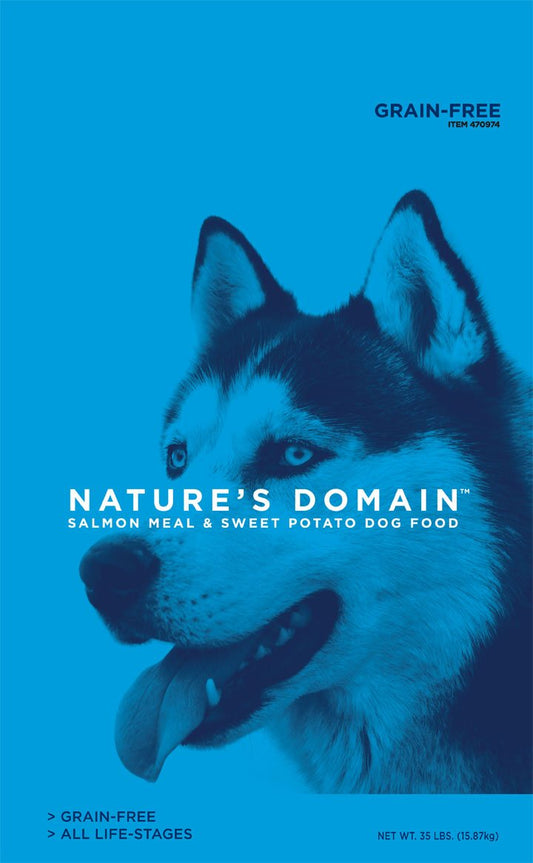 Kirkland Signature Nature's Domain Grain-Free All Life Stages Salmon Meal & Sweet Potato Formula for Dogs, 35 LB