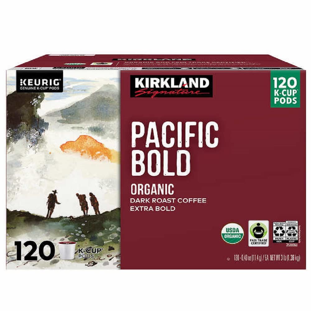 Kirkland Signature Pacific Bold Coffee, Dark, 120 K-Cup Pods for Keurig