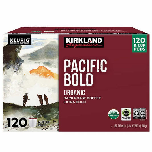 Kirkland Signature Pacific Bold Coffee, Dark, 120 K-Cup Pods for Keurig