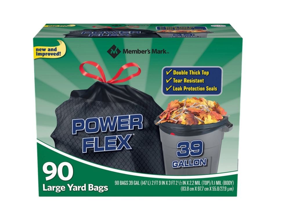Member's Mark 39 gal. Power-Guard yd Drawstring Trash Bags (90 ct.)