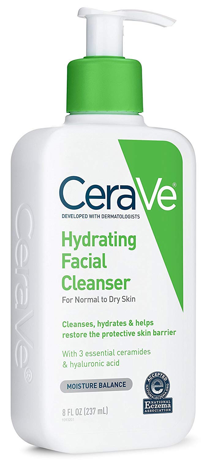 CeraVe Hydrating Cleanser - For Dry To Normal Skin - Net Wt. 8 FL OZ (237 mL) Per Bottle - Pack of 2 Bottles