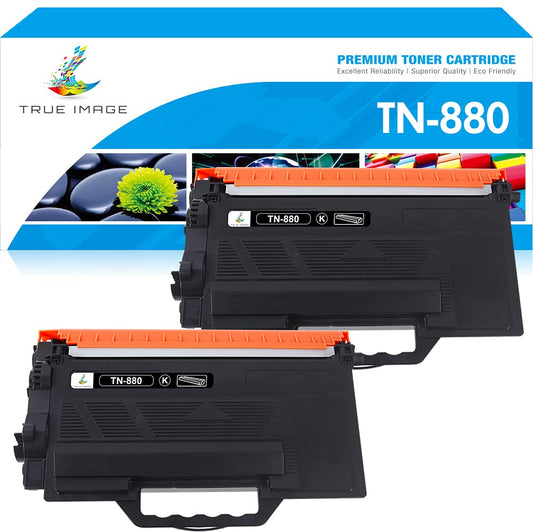 TRUE IMAGE Compatible Toner Cartridges Replacement for Brother TN880 TN-880 TN 880 HL-L6200DW MFC-L6700DW HL-L6300DW MFC-L6900DW HL-L6200DWT MFC-L6800DW HL-L6250DW HL-L6400DW 6200DW (Black, 2-Pack)