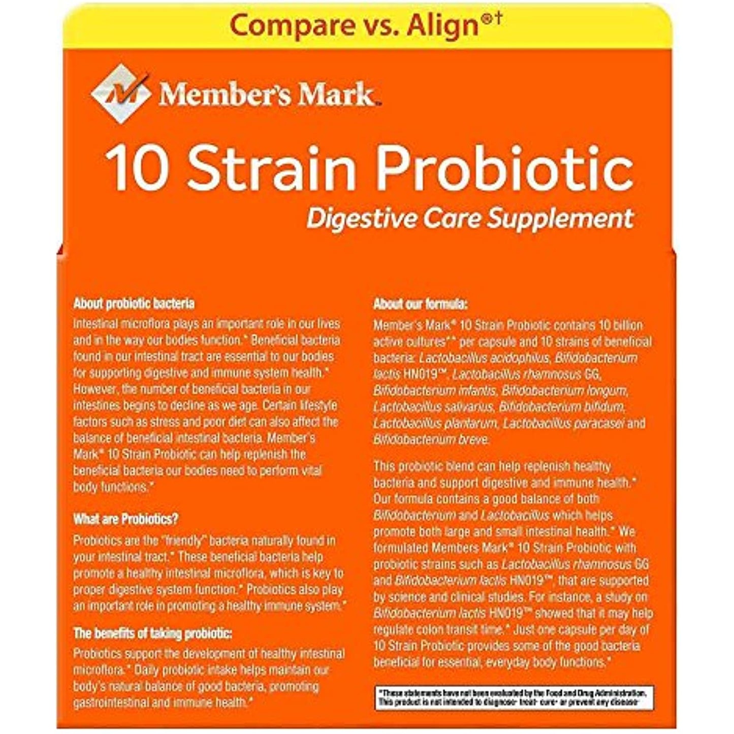 Member's Mark 5x Probiotic Digestive Care Supplement - 2/42ct. Bottles