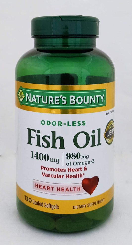 Nature's Bounty Fish Oil 1400 mg, 130 Coated Softgels