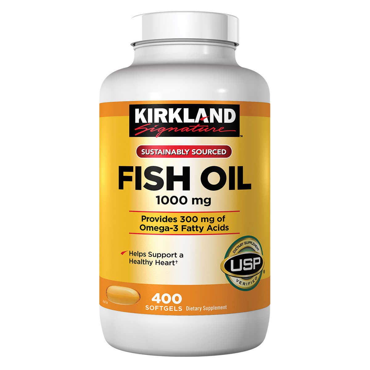 Kirkland Signature, Fish OQntI Oil 1000 mg 400 Softgels (Pack of 3)