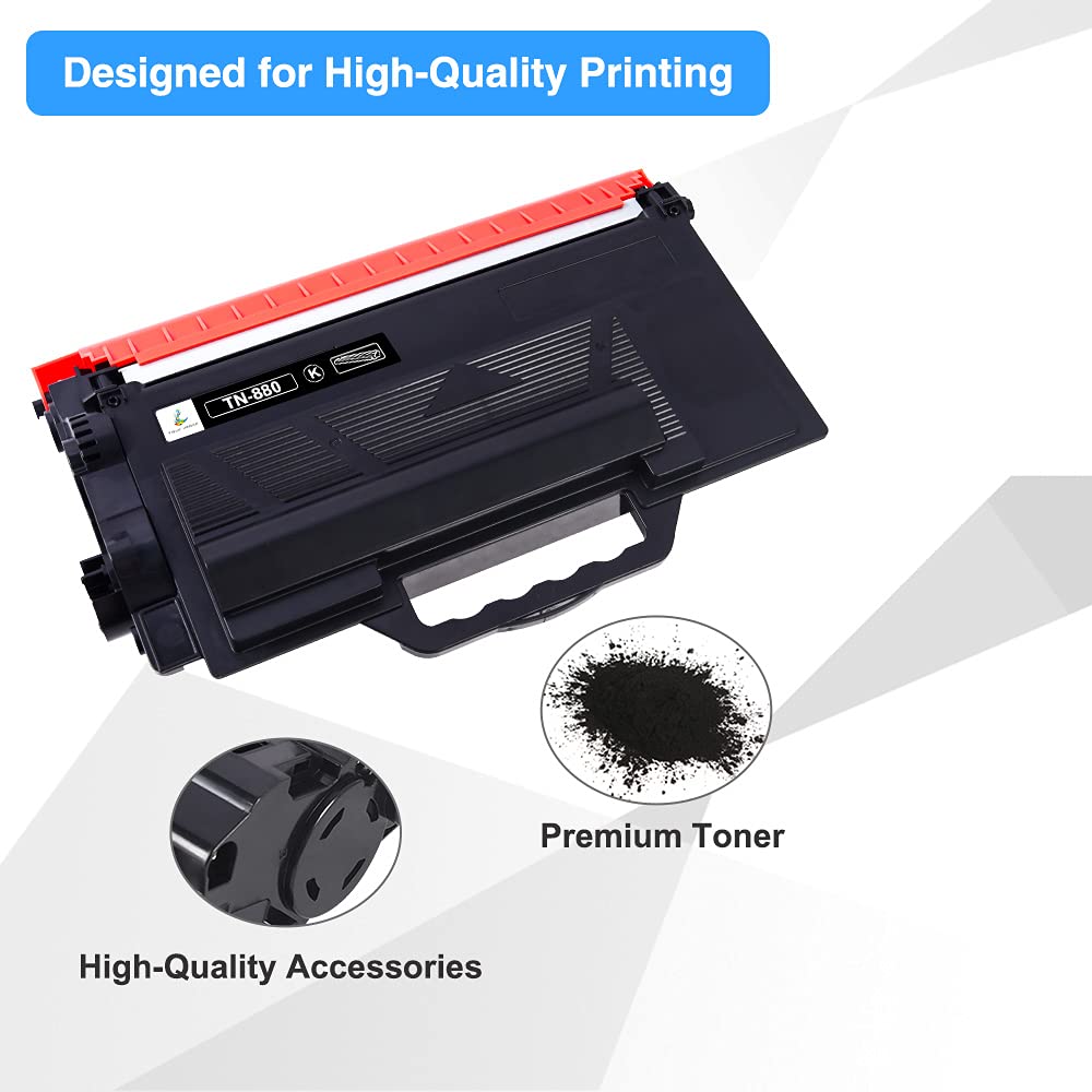 TRUE IMAGE Compatible Toner Cartridges Replacement for Brother TN880 TN-880 TN 880 HL-L6200DW MFC-L6700DW HL-L6300DW MFC-L6900DW HL-L6200DWT MFC-L6800DW HL-L6250DW HL-L6400DW 6200DW (Black, 2-Pack)