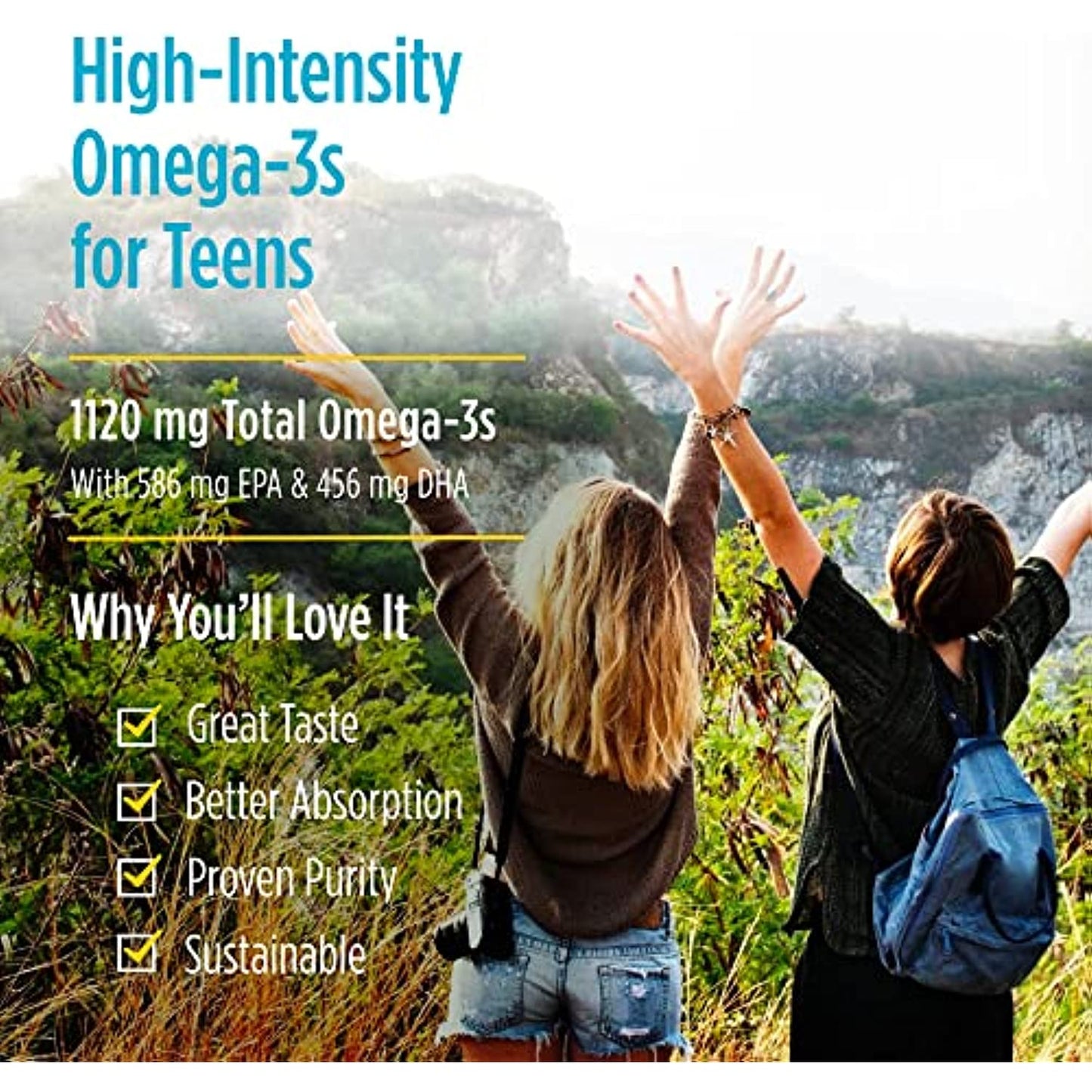 Nordic Naturals Ultimate Omega 2X Teen, Strawberry - 60 Mini Soft Gels - 1120 mg Total Omega-3s with EPA & DHA - Brain Health, Positive Mood, Social Development, Learning - Non-GMO - 30 Servings