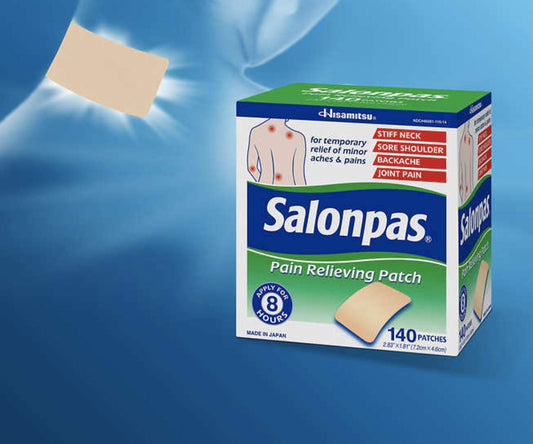 Salonpas Pain Relieving Patches, Pain Relieving Patch for Back Pain, Neck Pain, Shoulder Pain, Knee Pain, Muscle Soreness & Pain, Joint Pain, Up to 8 Hours of Pain Relief, 140 Count