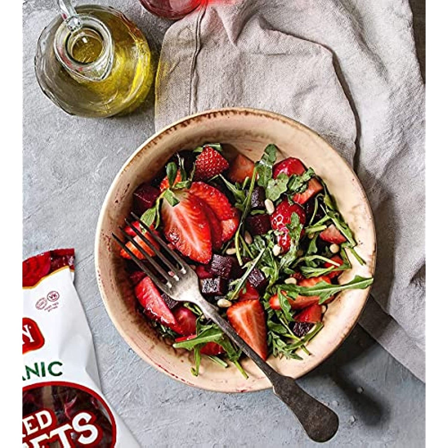 Organic Red Beets, Whole, Peeled & Cooked, 3 pack 17.6 oz (3.3 lbs) Salad Ready