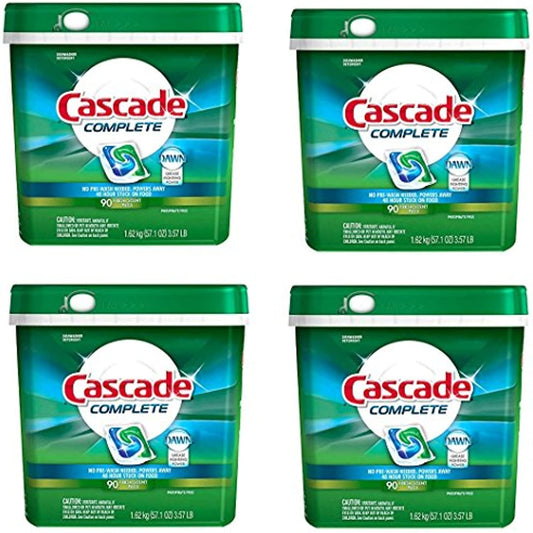 Cascade Complete Fresh Scent Dishwasher Detergent Pacs, ZChltJ, 4 Pack(90 Count)