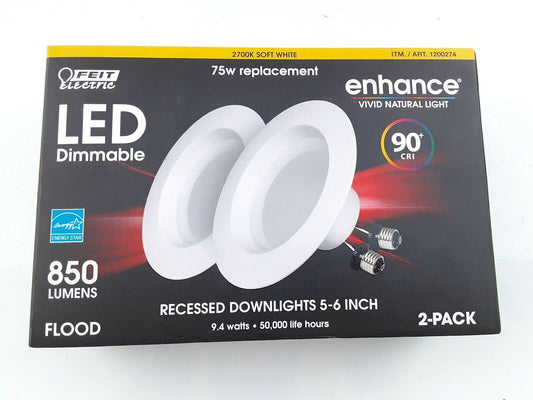 Feit CELEDR6/927/2 90+ CRI 75W Bulb, 2 Count (Pack of 1), Soft White