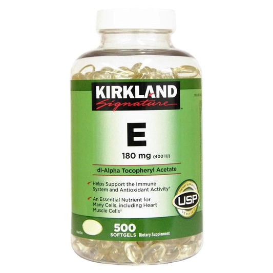 Kirkland Signature Vitamin E 400 I. U. 500 Softgels Per Bottle