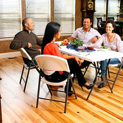 Lifetime Lightweight Indoor Outdoor Plastic Folding Chairs, White (8 Pack)