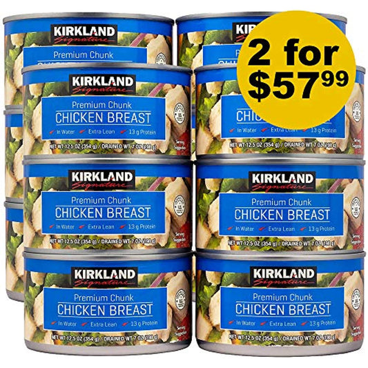 Kirkland Signature Chicken Breast, 12.5 oz - 6 count (Pack of 2) | total 12 count