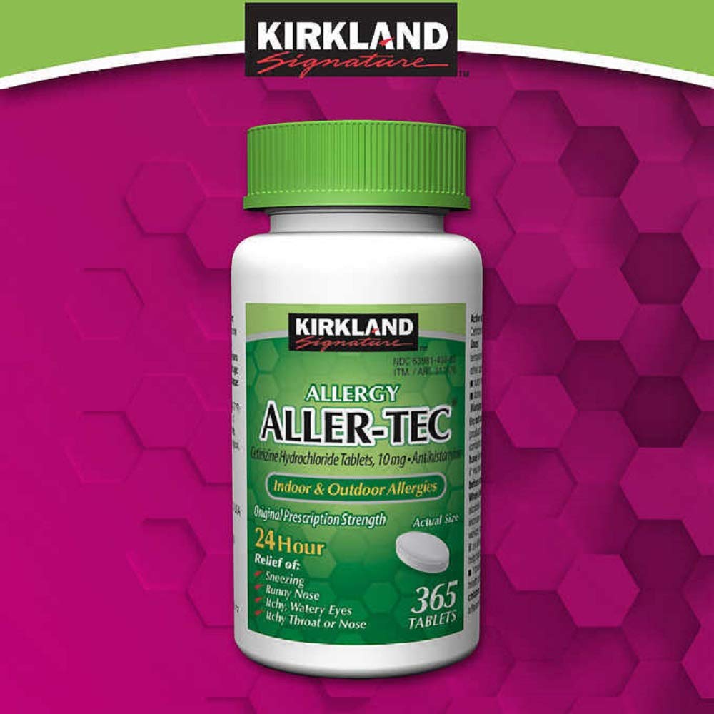 Kirkland Signature Aller-Tec Cetirizine Hydrochloride Tablets, 10 mg, 365 Count