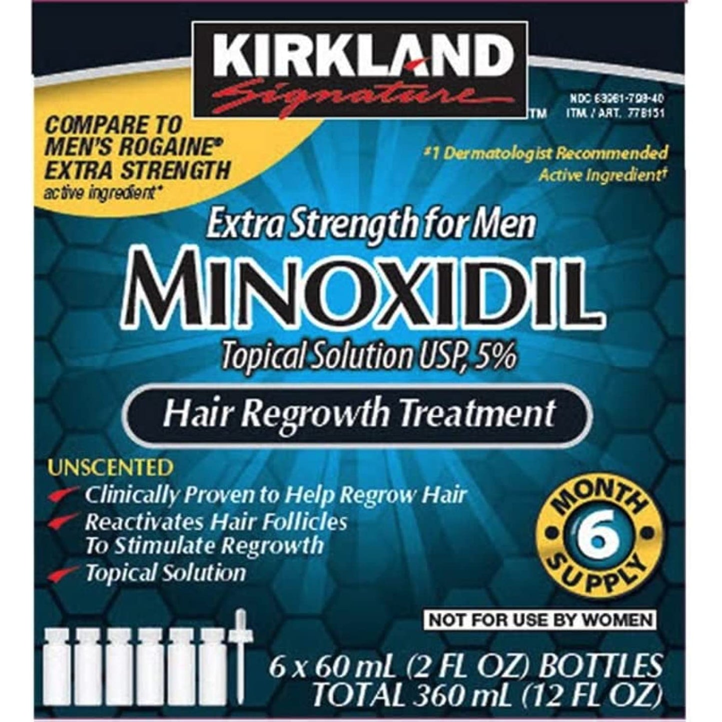 6 Months - KIRKLAND Minoxidil Topical Aerosol 5% Foam - Hair Regrowth Treatment