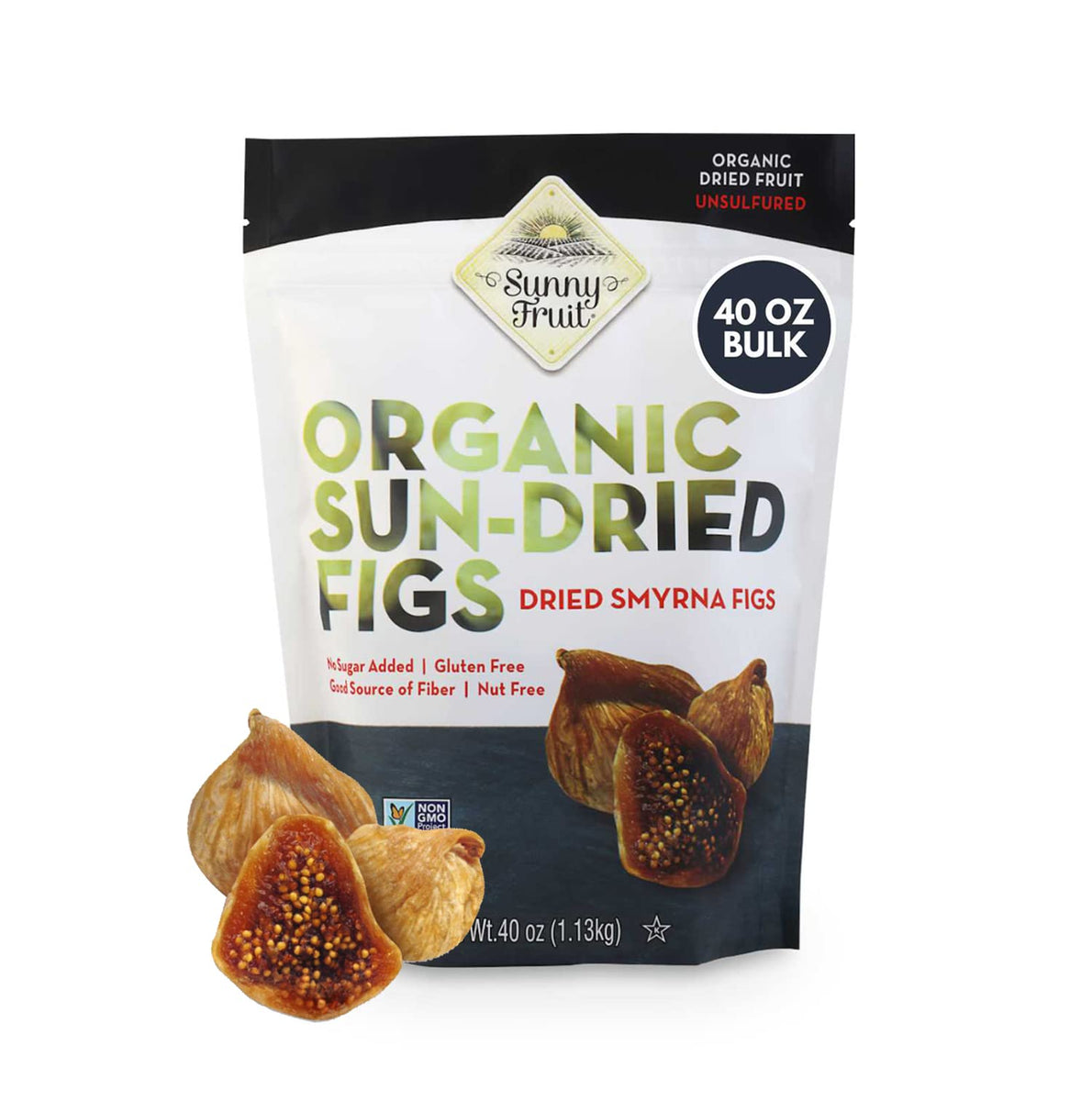 Organic Dried Smyrna Figs 40oz Bulk Bag | Tender & Juicy - NO Added Sugars, Sulfurs or Preservatives | ALLERGEN-FRIENDLY, VEGAN, KOSHER & HALAL