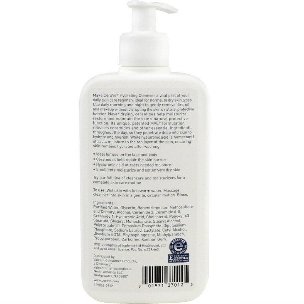 CeraVe Hydrating Facial Cleanser 12 oz (Pack of 8)