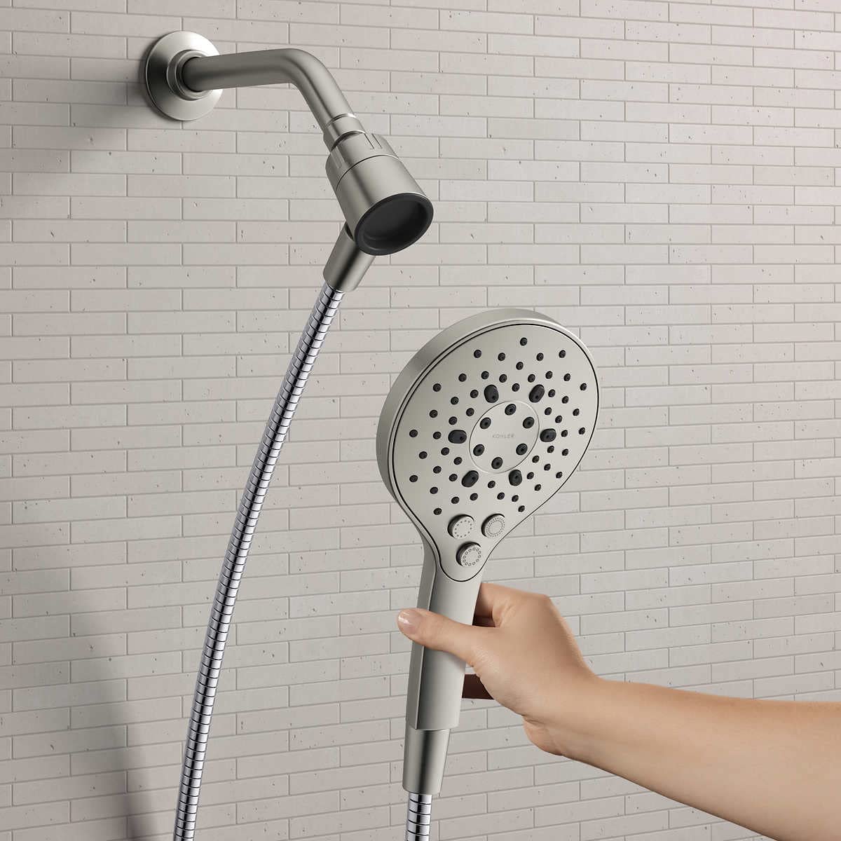 Kohler Prosecco Multifunction Brushed Nickel Handheld Shower