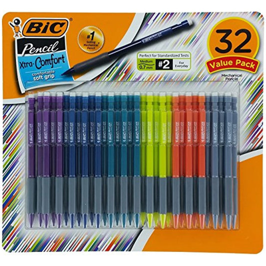 BIC Matic Grip Mechanical Pencil, HB NO 2, 0.7 mm, 32 Pencil