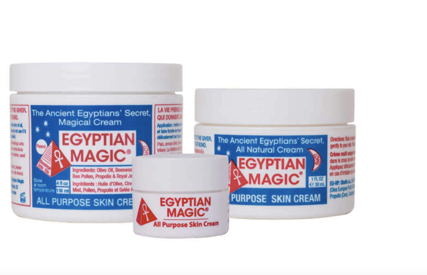 Egyptian Magic All Purpose Skin Cream Bundle - 3 items: 4 oz Jar + 1 oz Jar + .25 oz Jar