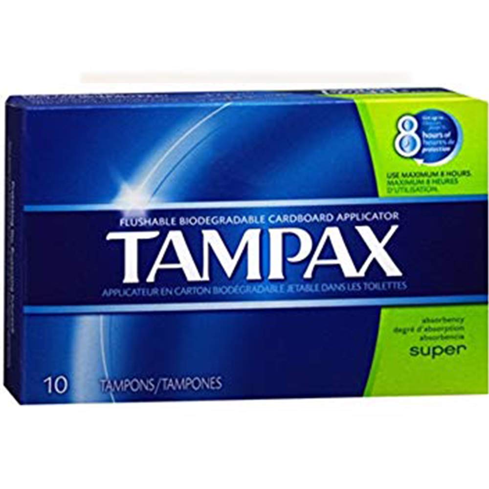 Tampax Flushable Super Tampons - 10 ct, Pack of 5