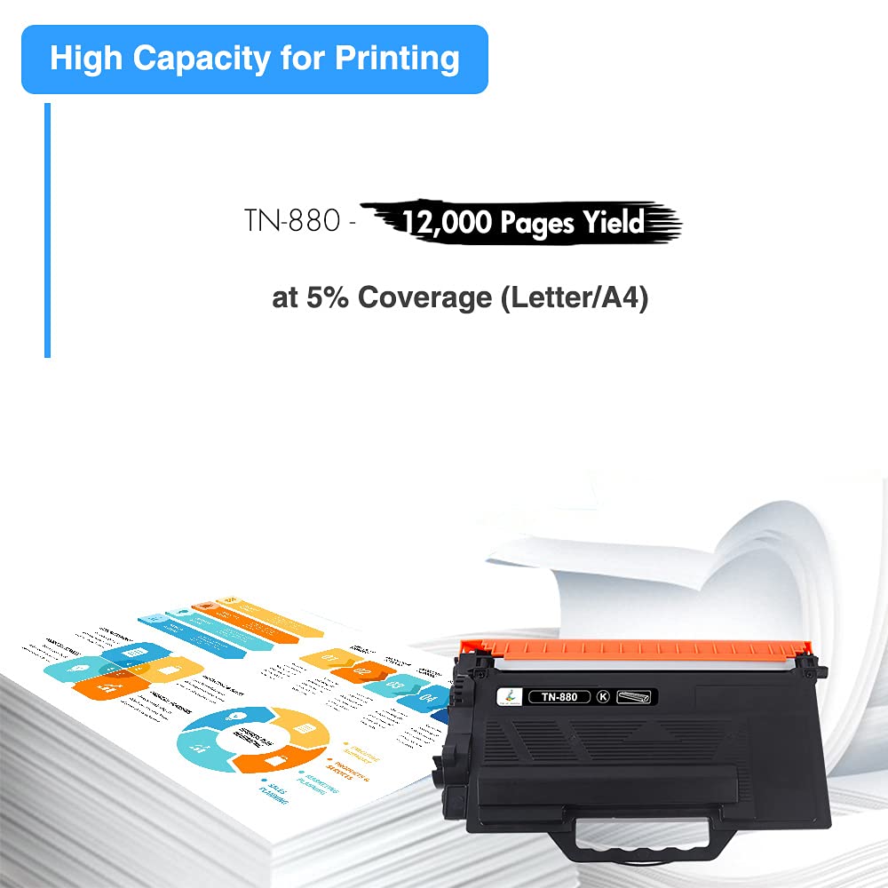 TRUE IMAGE Compatible Toner Cartridges Replacement for Brother TN880 TN-880 TN 880 HL-L6200DW MFC-L6700DW HL-L6300DW MFC-L6900DW HL-L6200DWT MFC-L6800DW HL-L6250DW HL-L6400DW 6200DW (Black, 2-Pack)