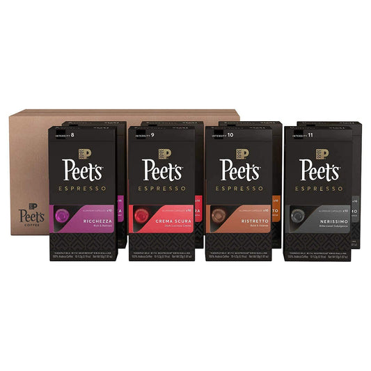 Peet's Coffee Espresso Capsules Variety Pack 20 Each (80 Count) for Nespresso Original Brewers Single Cup Coffee Pods