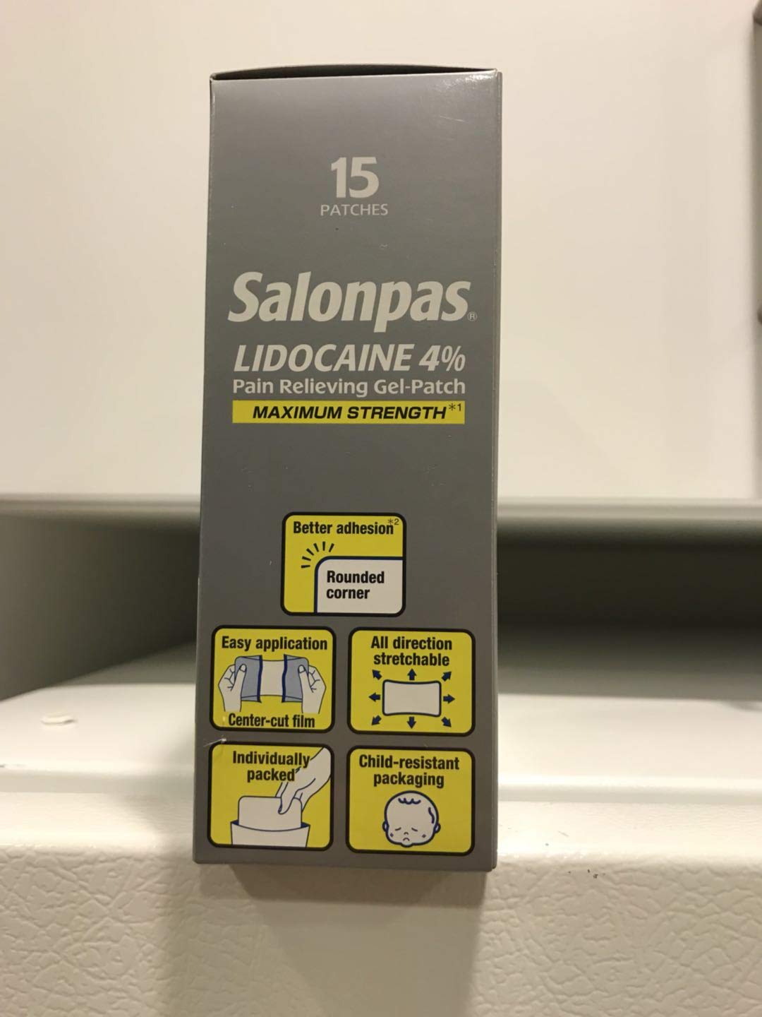 Salonpas LIDOCAINE Pain Relieving Maximum Strength Gel 15Patch