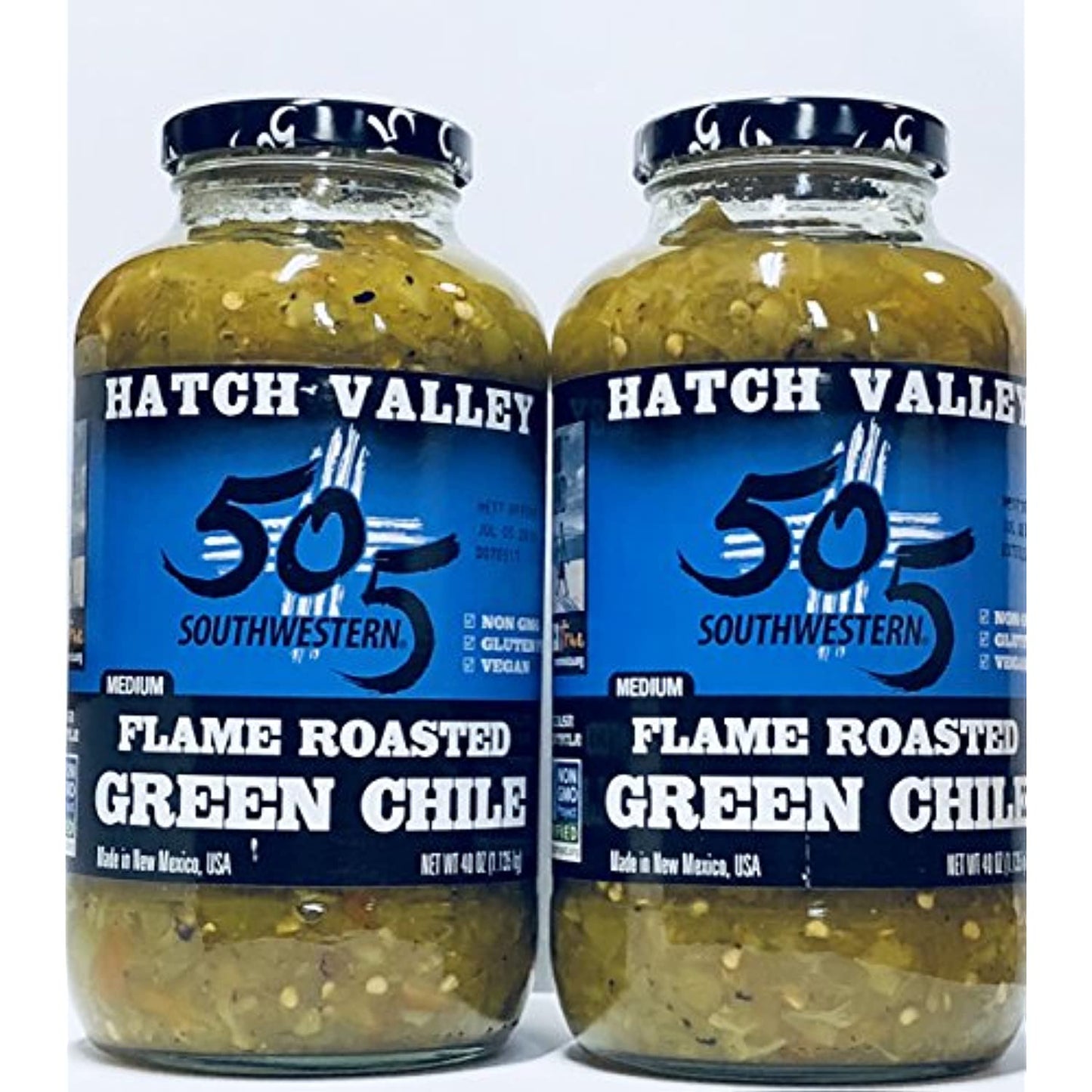 505 Southwestern medium flame roasted Green Chiles 40 oz (2)