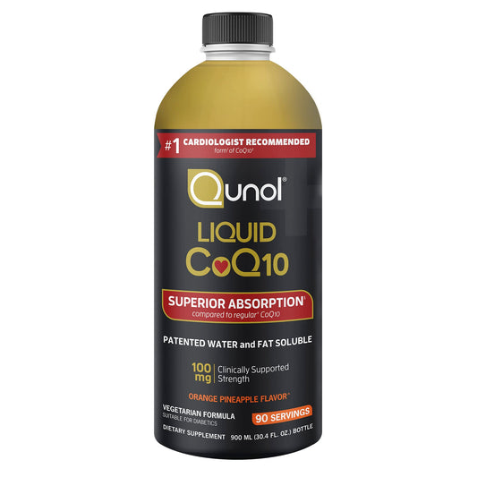Qunol Liquid CoQ10 100mg, Superior Absorption Natural Supplement Form of Coenzyme Q10, Antioxidant for Heart Health, Orange Pineapple, 90 Servings, 30.4 Fl Oz