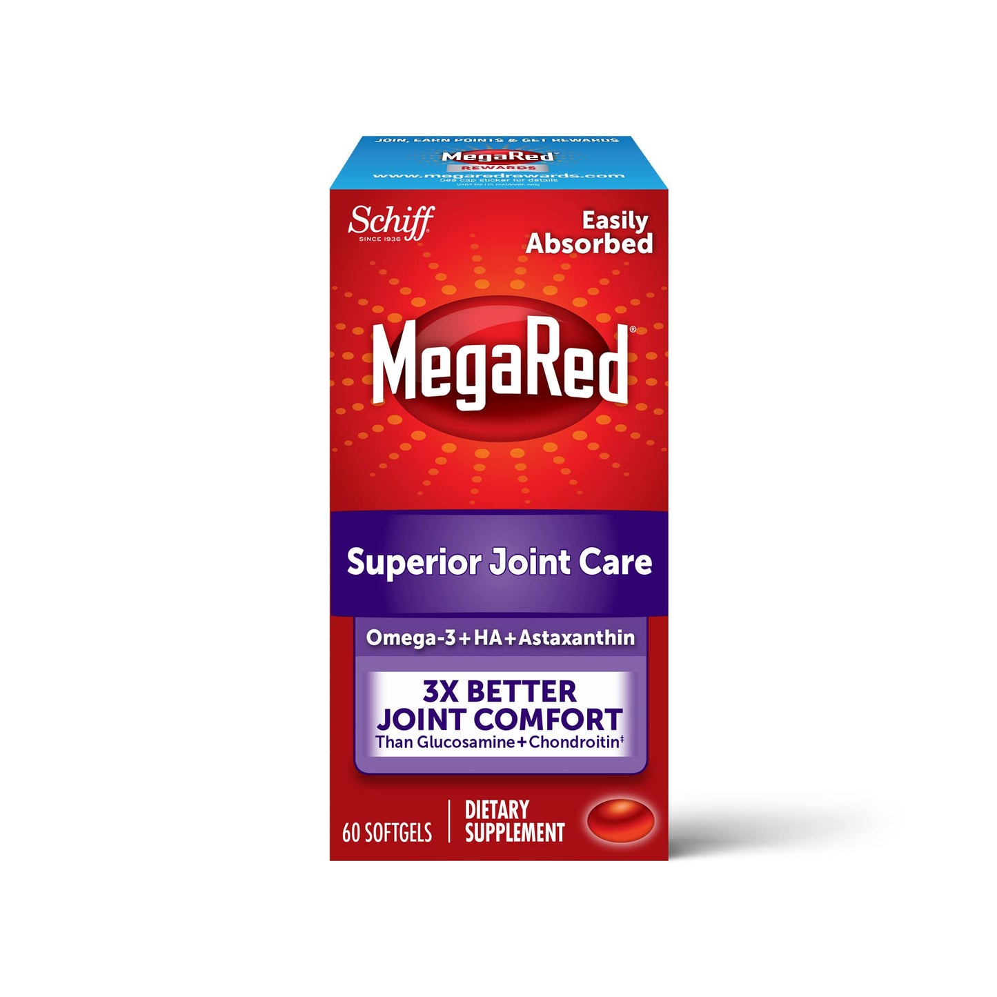 Schiff MegaRed Joint Care 60 Day Supply 60 Softgels