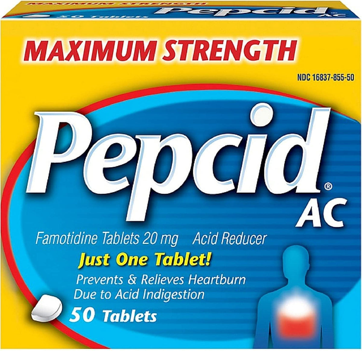 Pepcid AC Acid Reducer Maximum Strength Tablets, (125 Count Total)