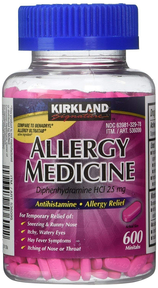 Diphenhydramine HCI 25 Mg - Kirkland Brand - Allergy Medicine and AntihistamineCompare to Active Ingredient of Benadryl� Allergy Generic - 600 Count Personal Healthcare / Health Care