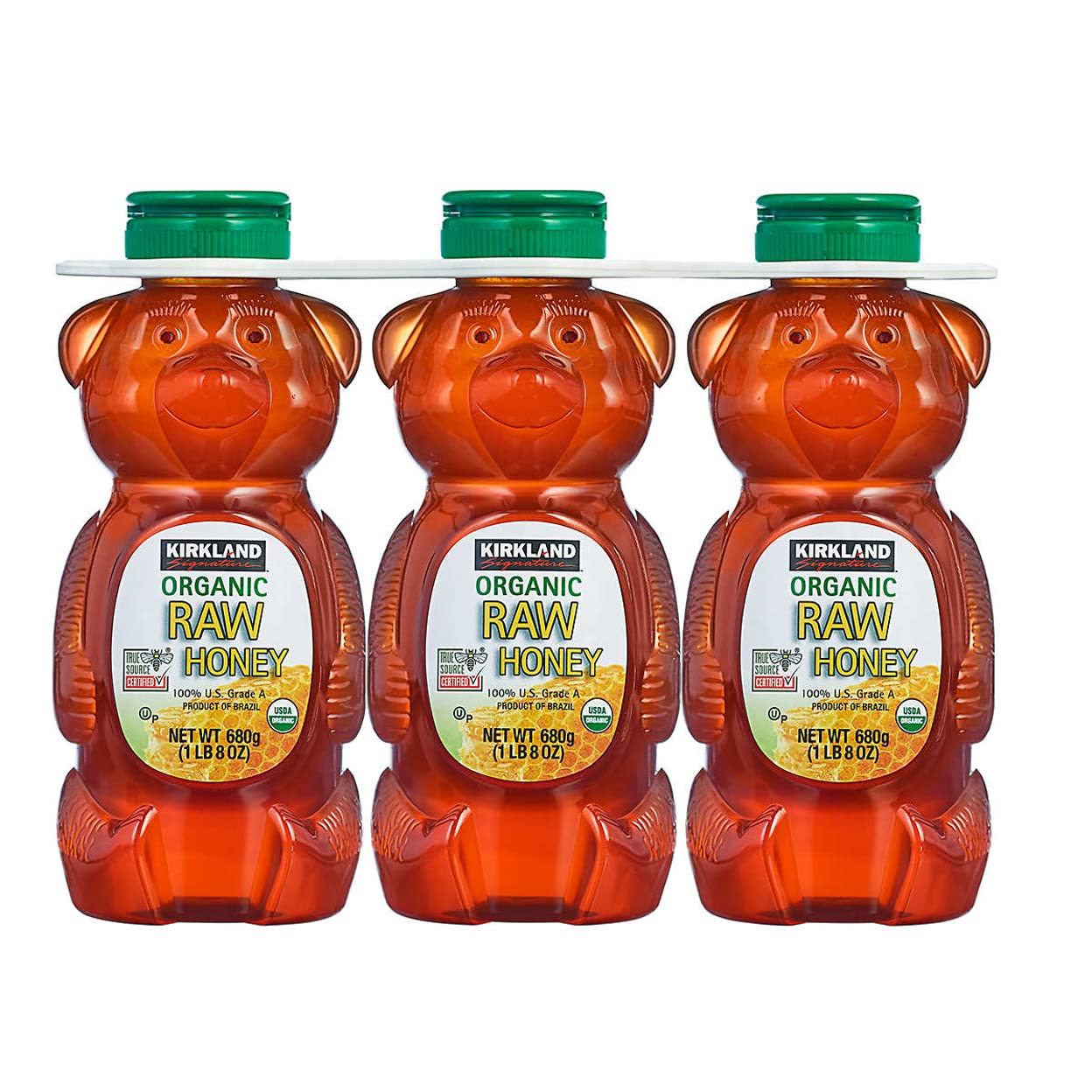 Kirkland Signature Organic Raw Honey Bear, 24 oz, 3 ct