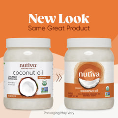 Nutiva Organic Steam-Refined Coconut Oil, 78 Fluid Ounce | USDA Organic, Non-GMO | Vegan, Keto, Paleo | Neutral Flavor and Aroma for Cooking & Natural Moisturizer for Skin and Hair