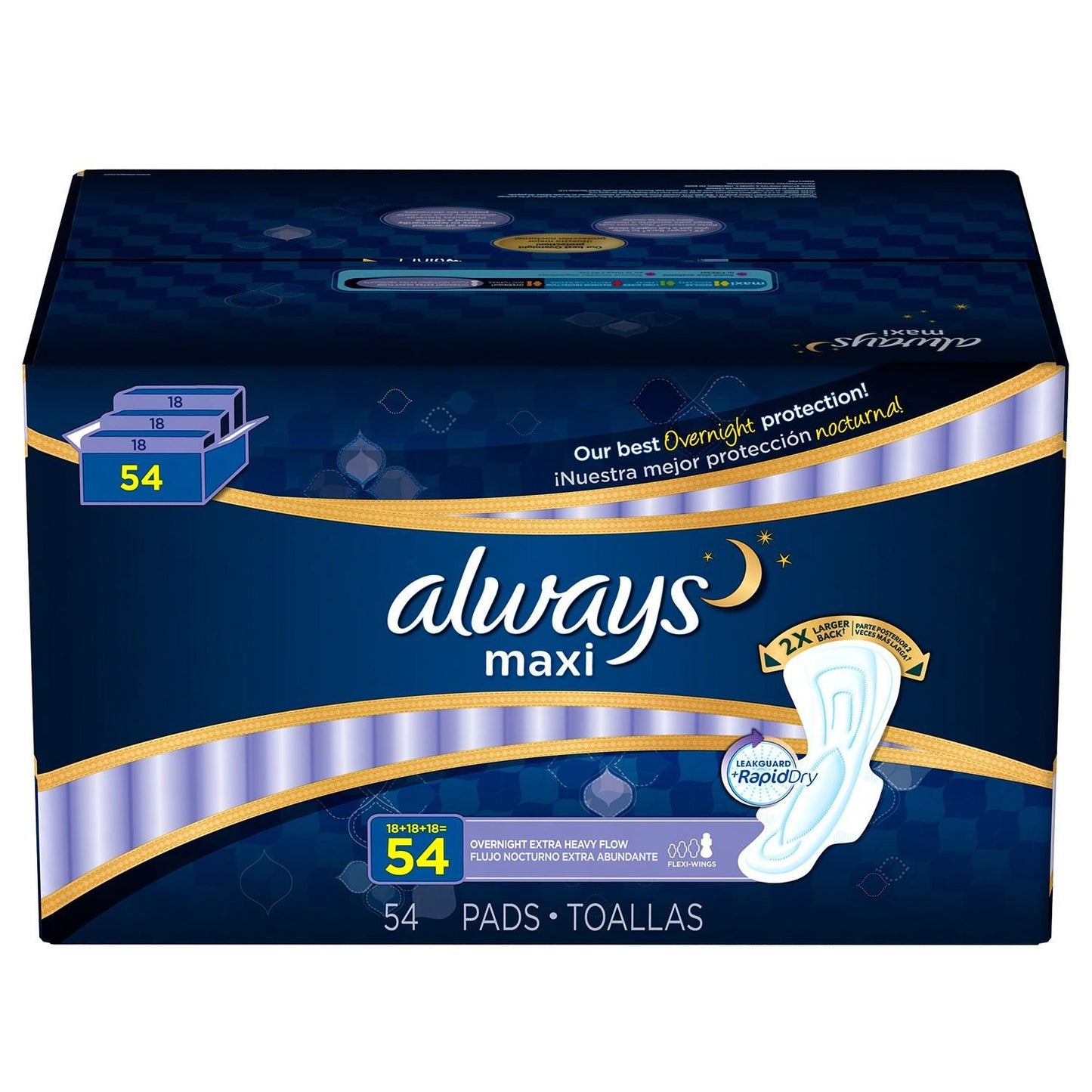 Always Maxi Overnight - Extra Heavy - 54 ct.