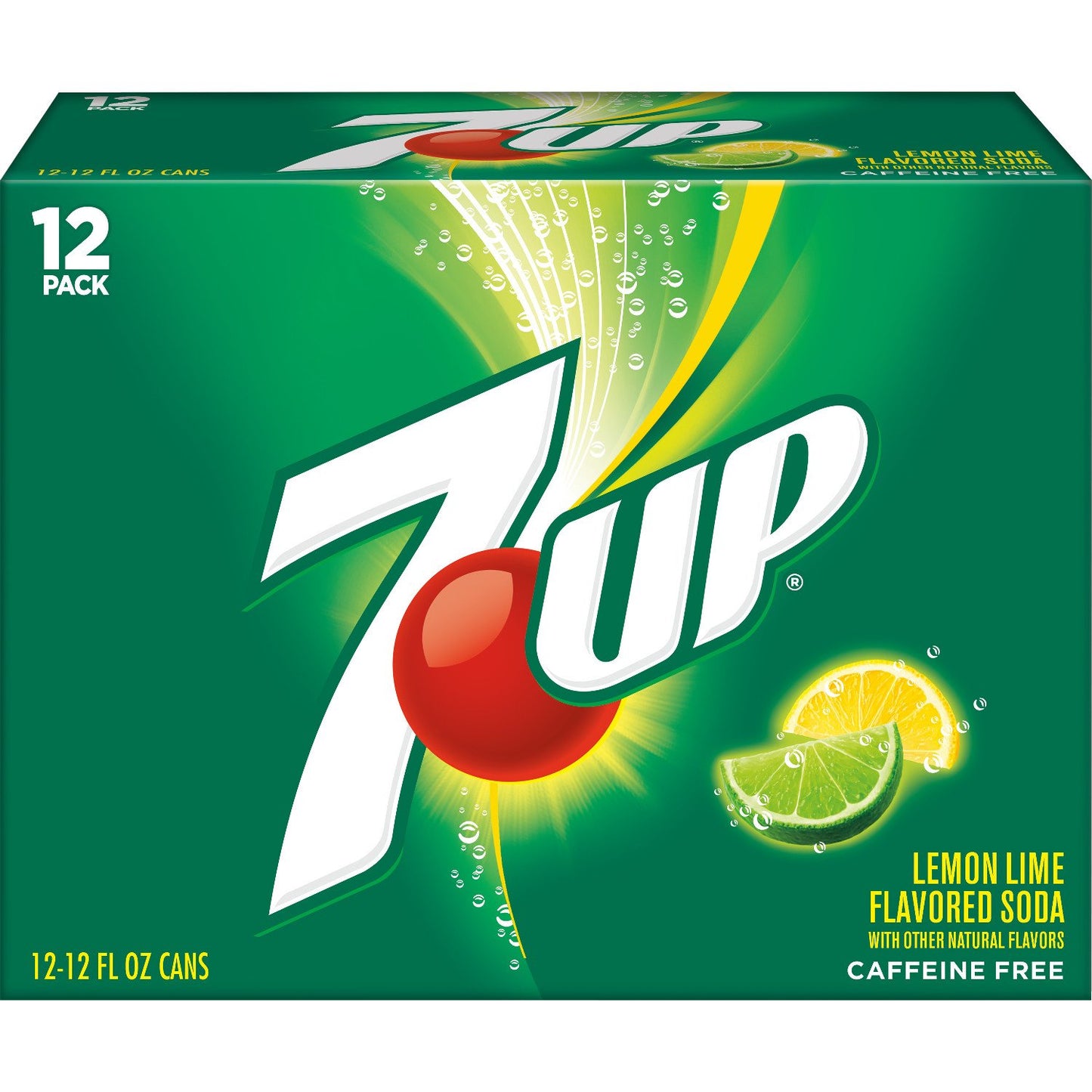 7 UP Lemon Lime Flavoured Soda, 12 Count